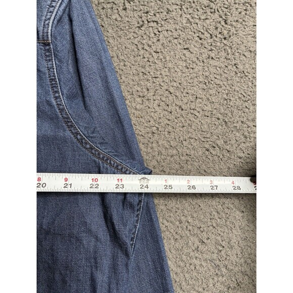 Vintage GAP Denim Shirt Mens Medium Blue Jean Long Sleeve Button Up Western Yoke - Picture 7 of 13